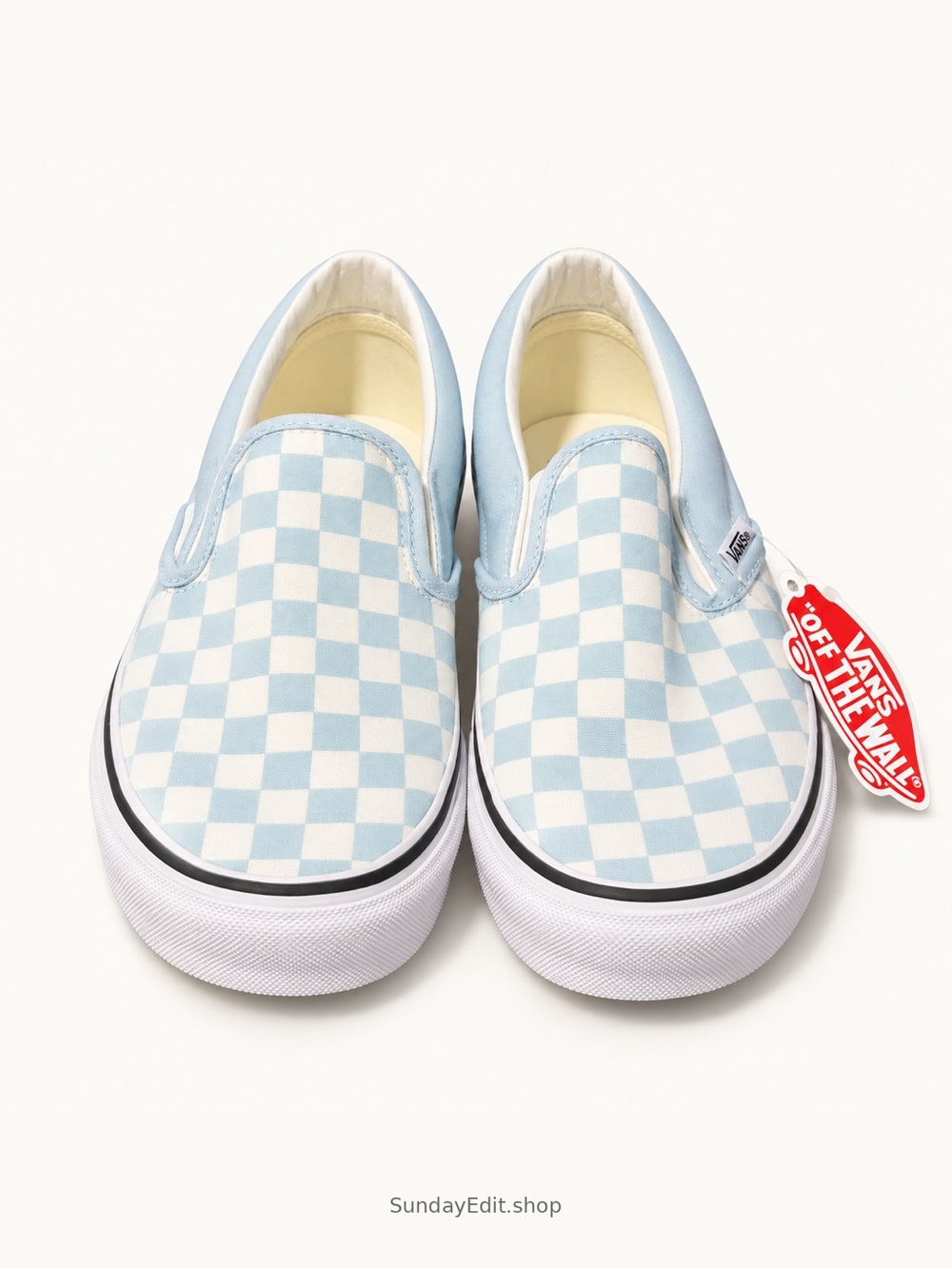 Vans Slip-On Checkerboard in Light Blue and White | Women’s Size 8.5 - Picture 2 of 4